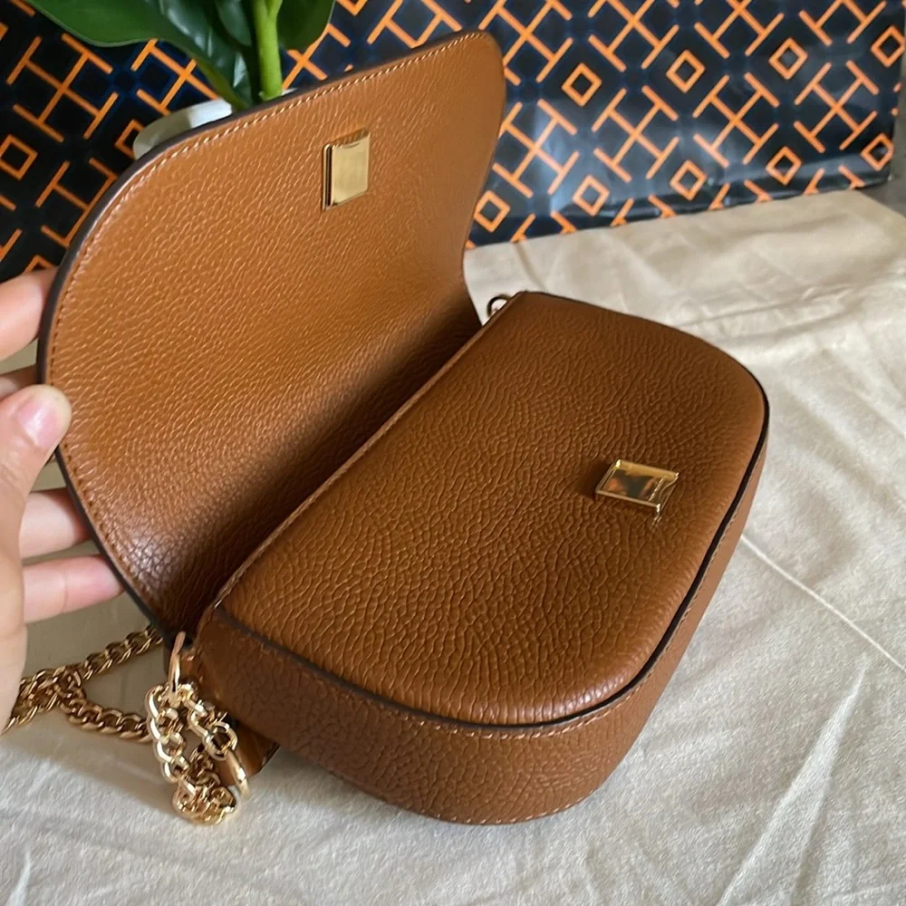 New✨ Tory Burch chelsea pebbled crossbody bag (brown) - Picture 5 of 15